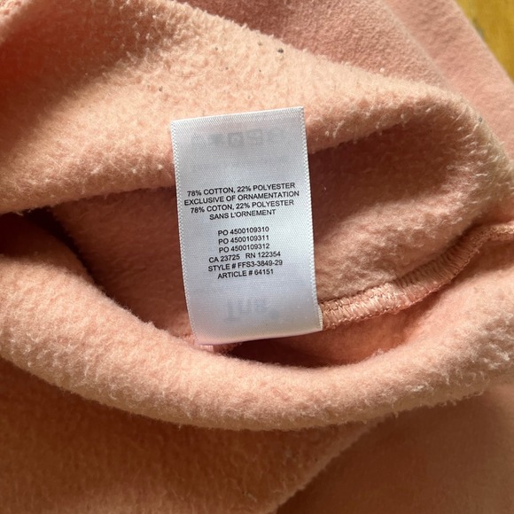 Tna Pink Cropped Hoodie Raw Hem Sweatshirt Size Small - Picture 5 of 7